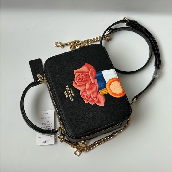 NWT COACH CQ047 Coach X Tom Wesselmann Box Crossbody Leather Black Multi - Picture 8 of 16